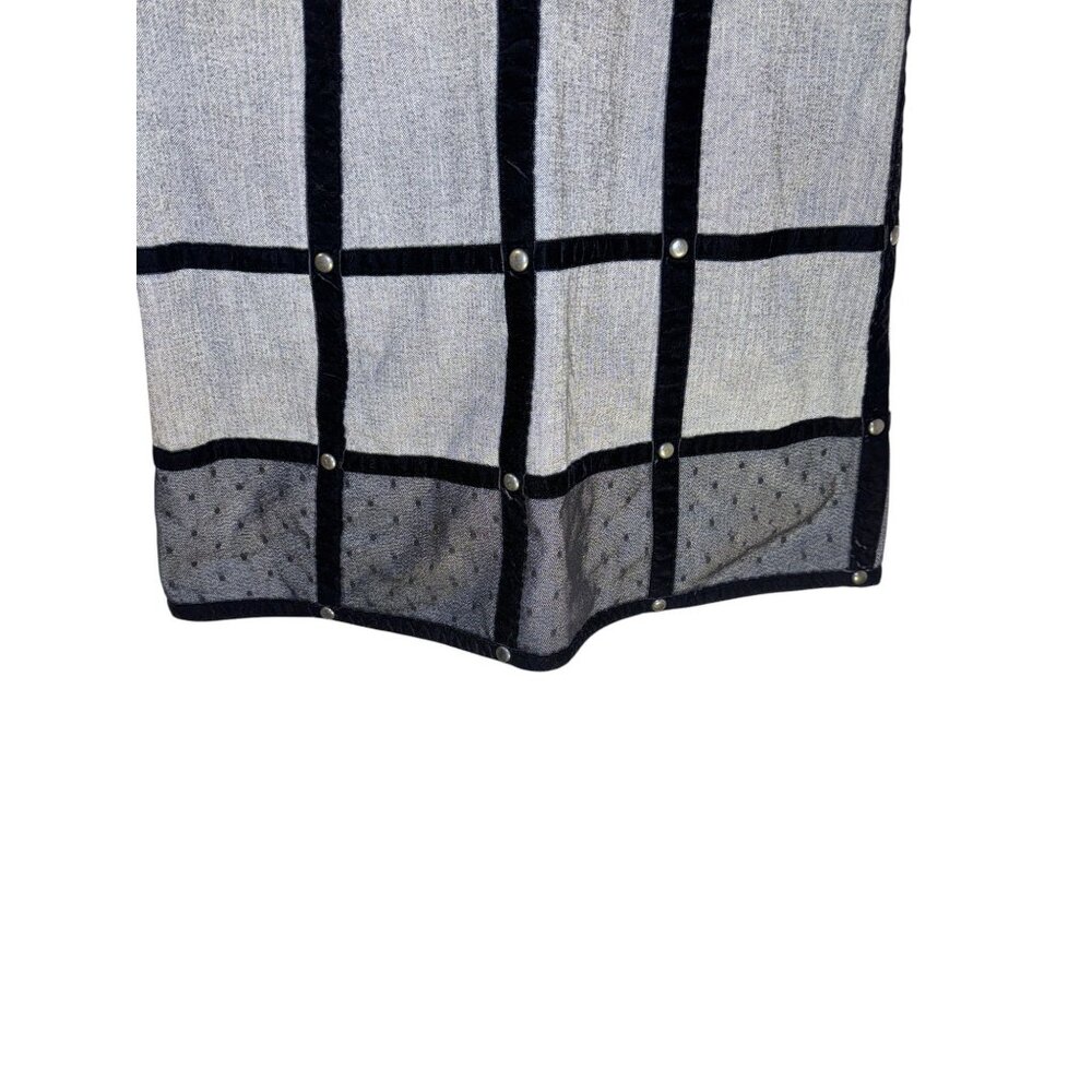 Anne Ryu Womens Size 11 Sleeveless Black & Gray Cage Dress With Studded Detail - Picture 5 of 11